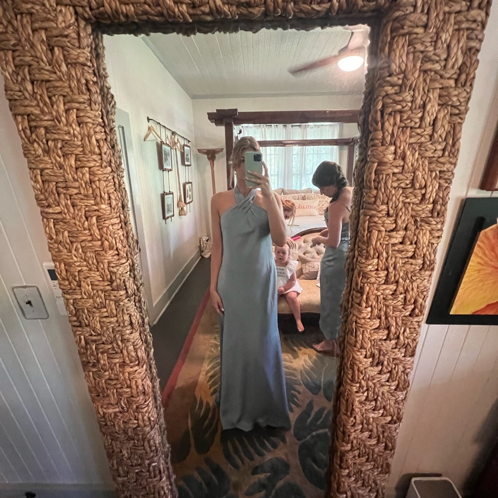 Bhldn Ruby Twist Halter Satin Gown - image 3